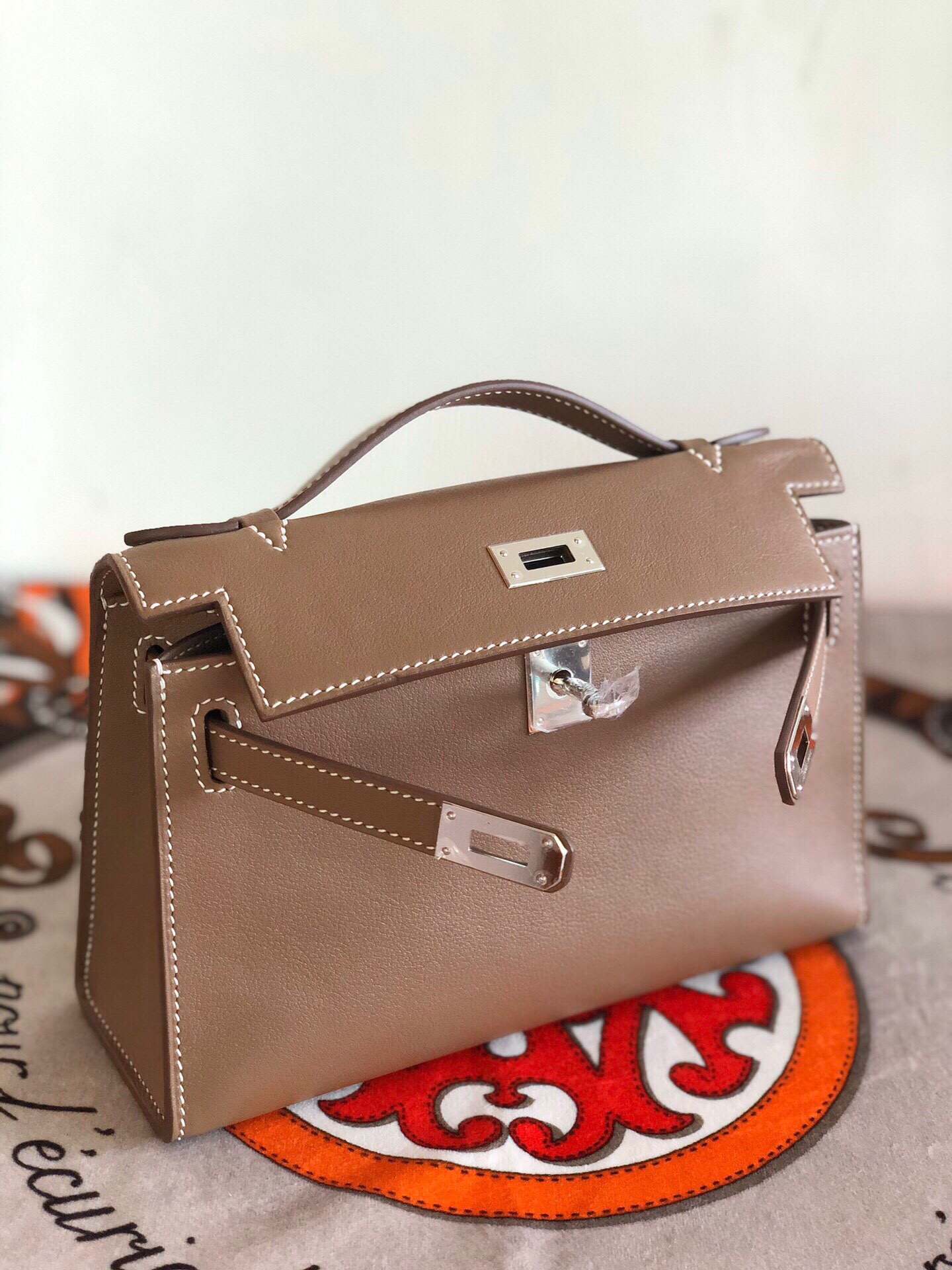 에르메스 미니 켈리백22 에토프 은장 스위프트